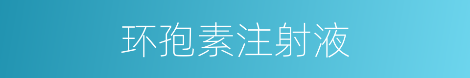 环孢素注射液的同义词