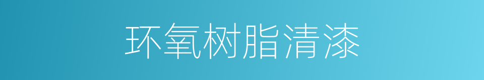 环氧树脂清漆的同义词