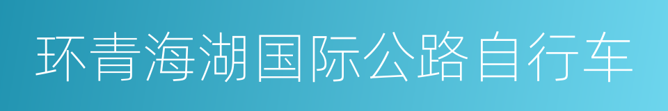 环青海湖国际公路自行车的同义词