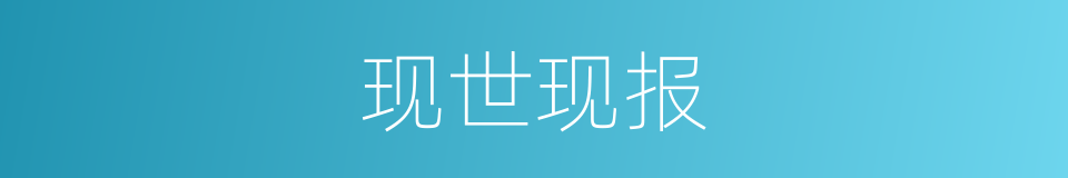 现世现报的同义词