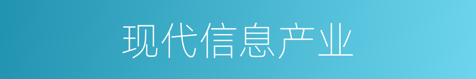 现代信息产业的同义词