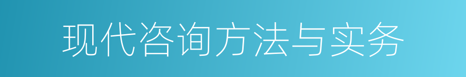 现代咨询方法与实务的同义词