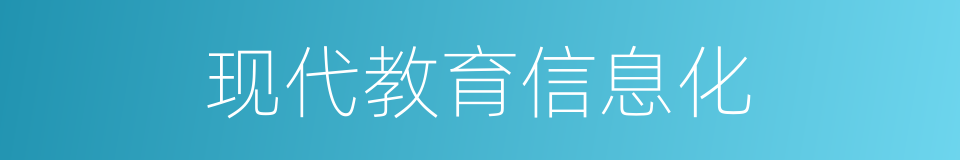 现代教育信息化的同义词