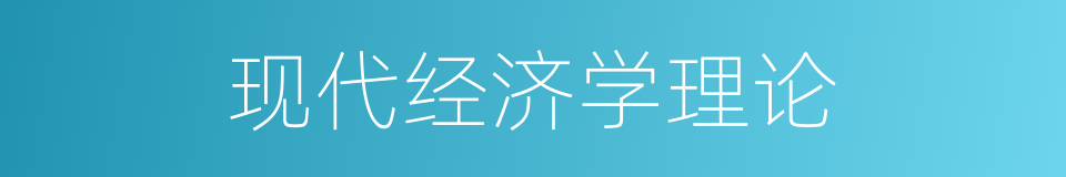 现代经济学理论的同义词