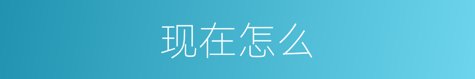 现在怎么的意思