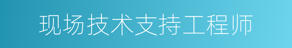 现场技术支持工程师的同义词