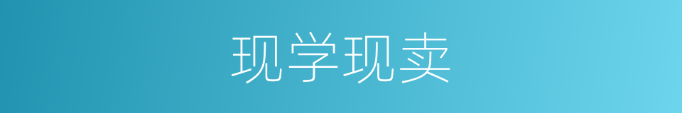 现学现卖的意思
