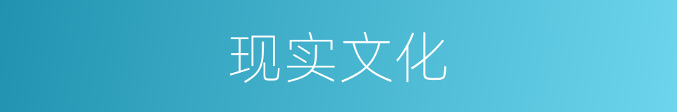 现实文化的意思