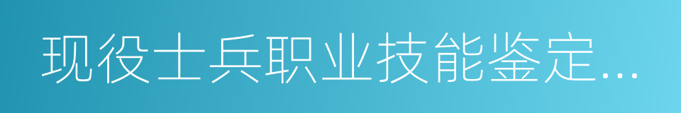 现役士兵职业技能鉴定规定的同义词