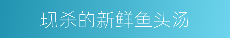 现杀的新鲜鱼头汤的同义词