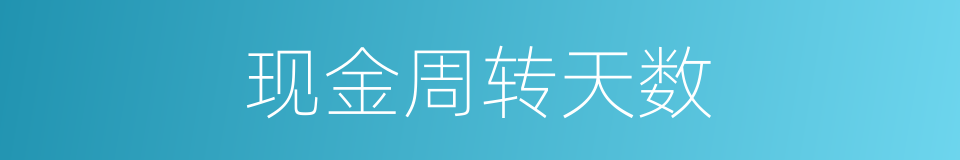 现金周转天数的同义词