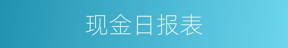 现金日报表的同义词