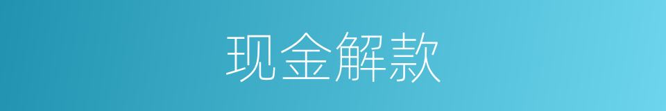 现金解款的同义词