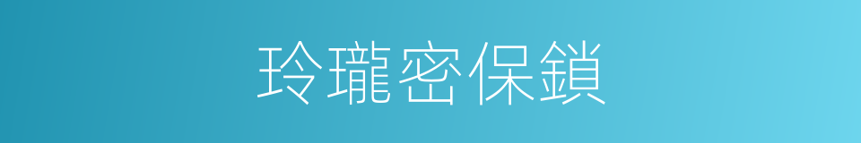 玲瓏密保鎖的同義詞