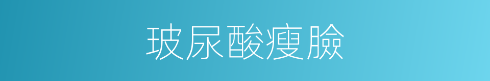 玻尿酸瘦臉的同義詞