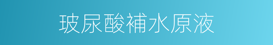玻尿酸補水原液的同義詞