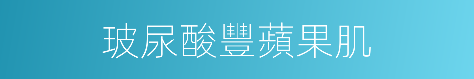 玻尿酸豐蘋果肌的同義詞