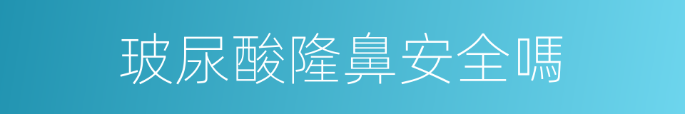 玻尿酸隆鼻安全嗎的同義詞