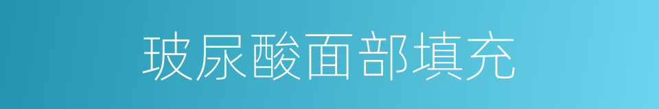 玻尿酸面部填充的同义词