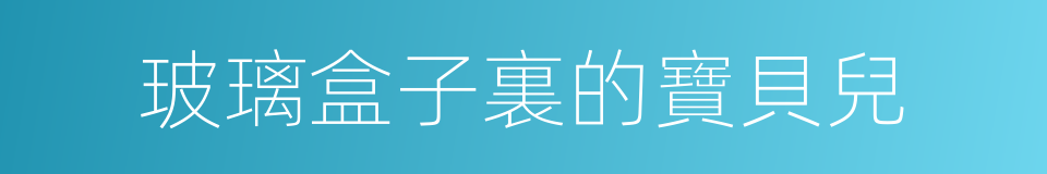 玻璃盒子裏的寶貝兒的同義詞