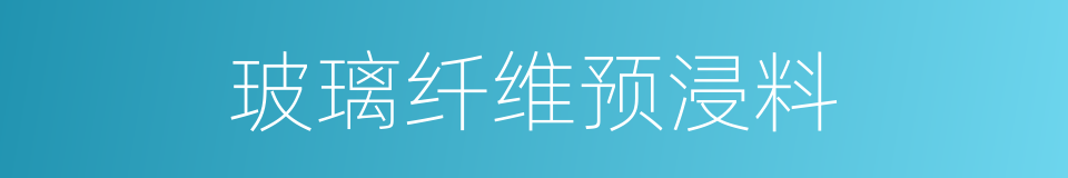 玻璃纤维预浸料的同义词