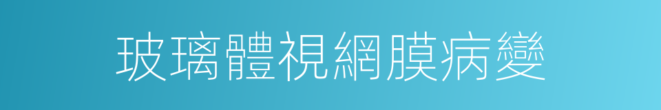 玻璃體視網膜病變的同義詞