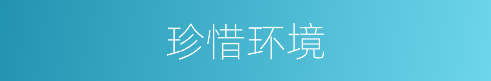 珍惜环境的同义词