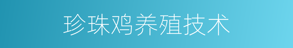 珍珠鸡养殖技术的同义词