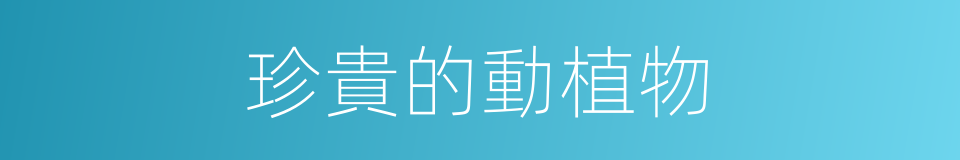 珍貴的動植物的同義詞