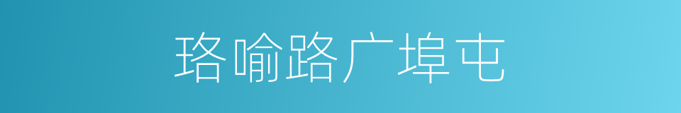 珞喻路广埠屯的同义词