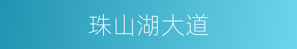 珠山湖大道的同义词