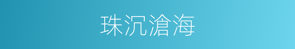 珠沉滄海的意思