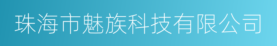 珠海市魅族科技有限公司的意思