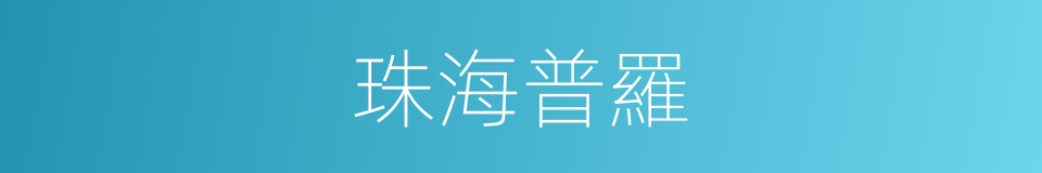 珠海普羅的同義詞