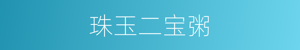 珠玉二宝粥的同义词
