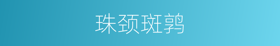 珠颈斑鹑的同义词