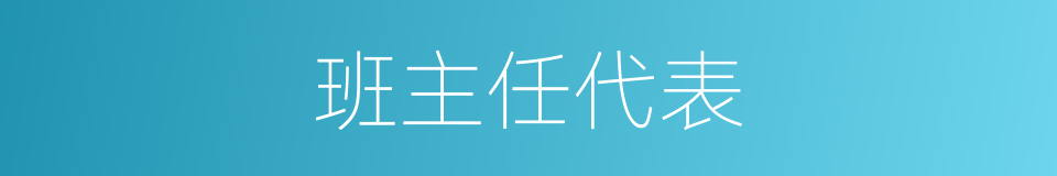 班主任代表的同义词