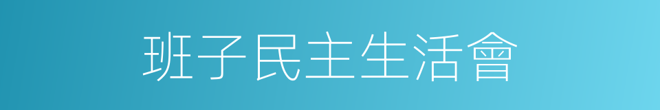 班子民主生活會的同義詞