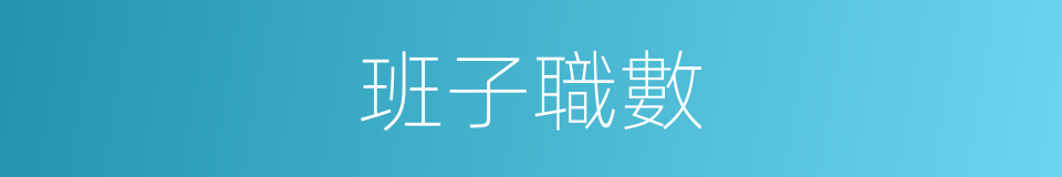 班子職數的同義詞