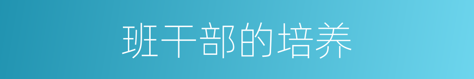 班干部的培养的同义词