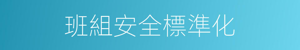 班組安全標準化的同義詞