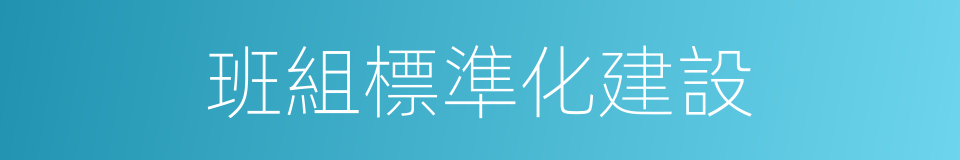 班組標準化建設的同義詞