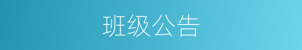 班级公告的同义词