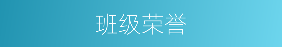 班级荣誉的同义词