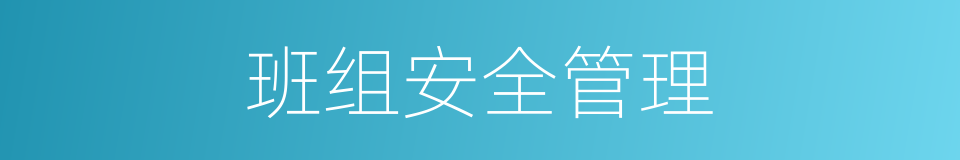 班组安全管理的同义词