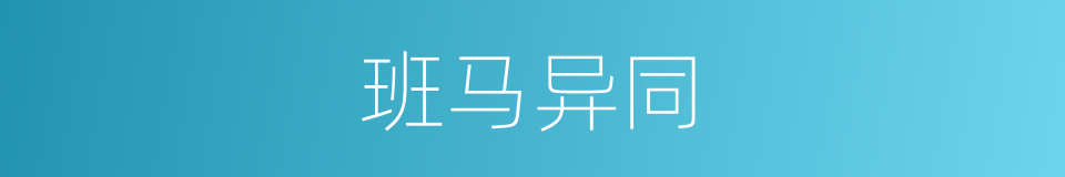 班马异同的同义词