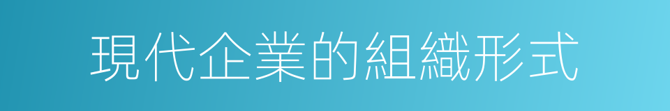 現代企業的組織形式的同義詞