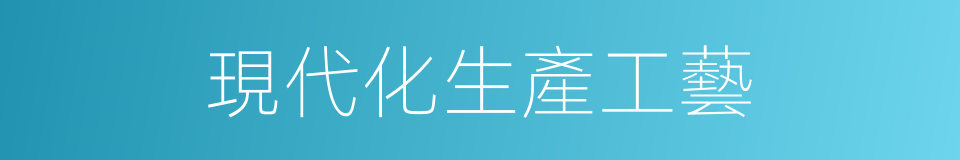 現代化生產工藝的同義詞