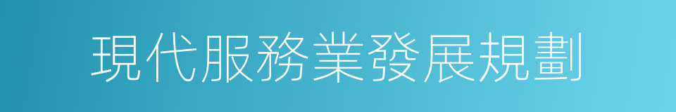 現代服務業發展規劃的同義詞