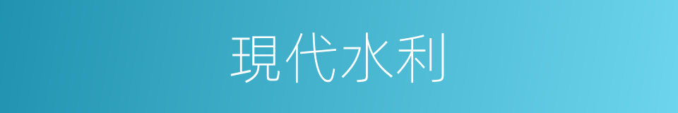 現代水利的同義詞